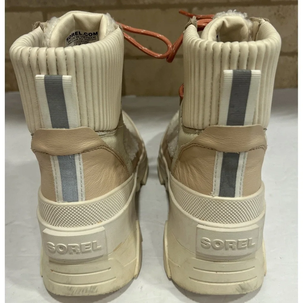 SOREL Brex Boot Cozy Lace Boots Waterproof Nova Sand Sea Salt NL4813-260 Sz. 7.5